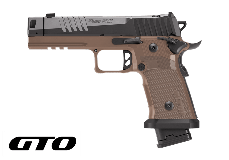SIG SAUER P211 GTO Combat coyote brown pistol full view