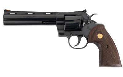 Colt Blued Python 6 inch 357 Magnum revolver full view