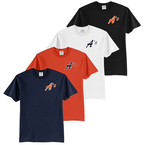 A's Logo Left Chest - Navy, Orange, White and Black