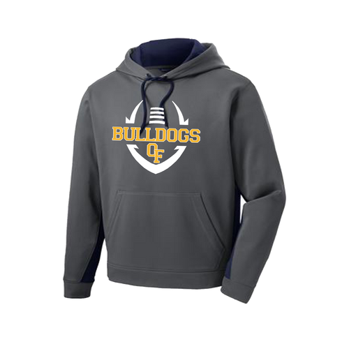 Bulldog Football Colorblock Performance Hoody