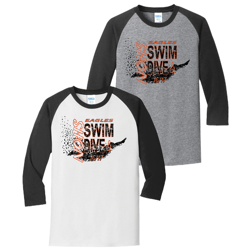 NOHS Swim & Dive 3/4 Raglan Tee