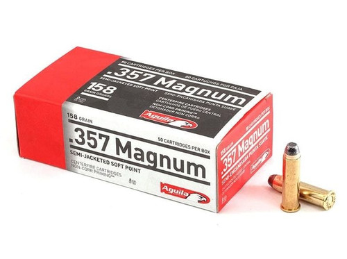 Aguila Ammunition Pistol, 357 Mag, 158 Grain, Semi Jacketed Soft Point, 50 Round Box 1E572823
