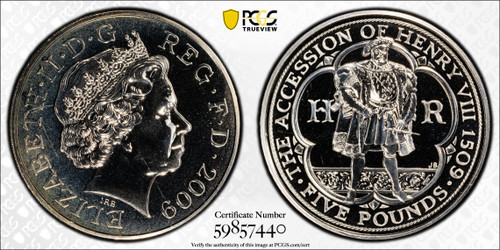 2009 Great Britain £5 Henry VIII Cu/Ni PCGS MS67
