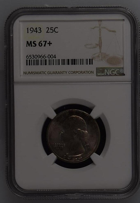 1943 Washington Quarter NGC MS67