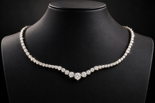 18k White Gold 7.00ct Diamond Necklace