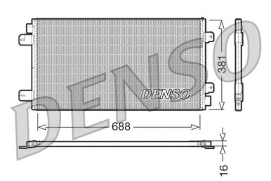 Condenseur, climatisation DENSO DCN23024 compatible NISSAN INTERSTAR; OPEL
