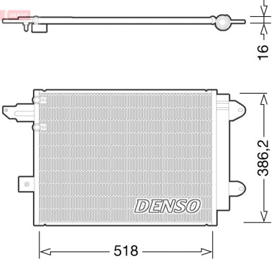 Condenseur, climatisation DENSO DCN02005 compatible AUDI A3, A4 B6, A4 B7, A6