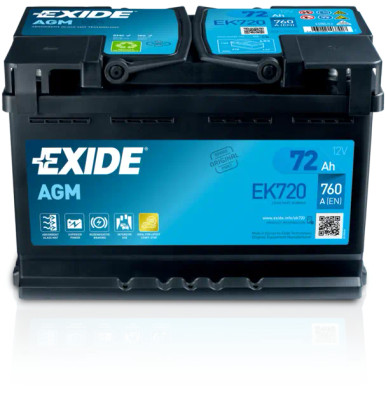 Batterie de démarrage EXIDE EK720 compatible 1 (E81), 1 (E87), 1 (F40), 1 Coupé