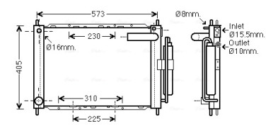 Module de refroidissement AVA Clever Choice DNM370 compatible NISSAN MICRA C+C