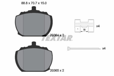 Kit de plaquettes de frein, frein à disque TEXTAR 2036404 compatible FORD