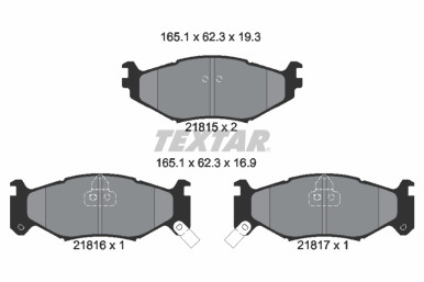 Kit de plaquettes de frein, frein à disque TEXTAR 2181501 compatible CHRYSLER