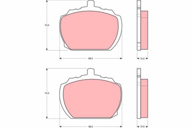 Kit de plaquettes de frein, frein à disque TRW GDB340 compatible FORD TRANSIT