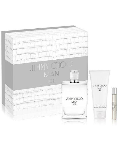 Jimmy Choo Man Ice 3 Piece Gift Set For Men 3 Piece Gift Set With 3.3 Oz EDT Spray