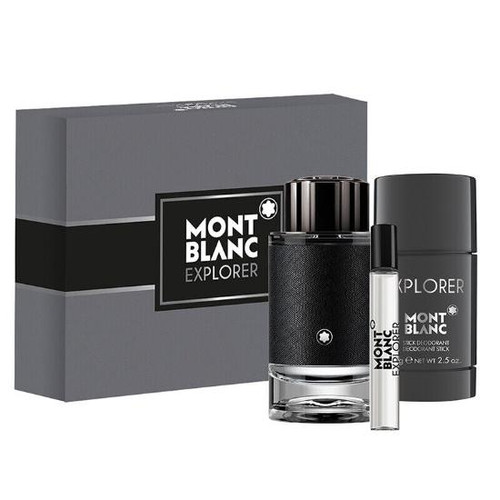 Mont Blanc Explorer 3 Piece Gift Set For Men 3 Piece Gift Set With 3.3 Oz EDP Spray