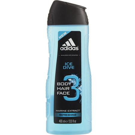 Adidas Ice Dive 3 Body, Hair & Face Shower Gel 13.5 Oz