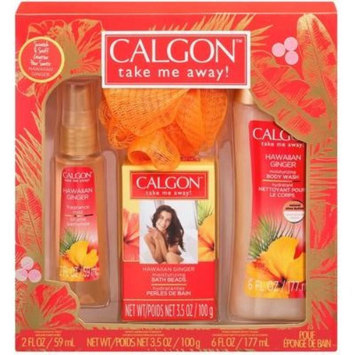 Calgon Hawaiian Ginger 4 Piece Gift Set 4 Piece Gift Set With 2.0 Oz Mist