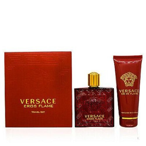 Versace Eros Flame 2 Piece Travel Gift Set 2 Piece Gift Set With 3.4 Oz EDP