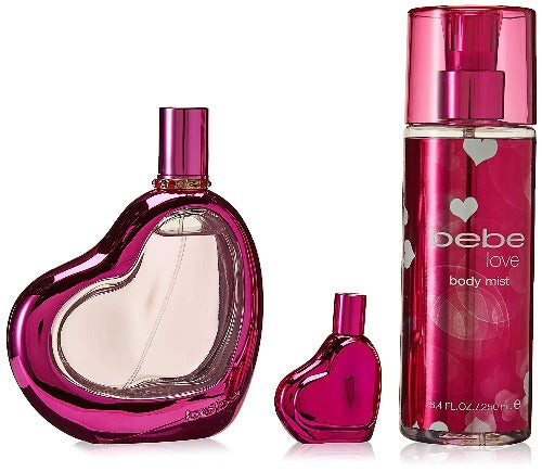 Bebe Love 3 Piece Gift Set 3 Piece Gift Set With 3.4 Oz EDP