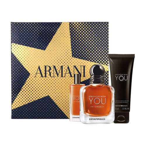 Emporio Armani Stronger With You Intensely 3 Piece Gift Set 3 Piece Gift Set With 3.4 Oz