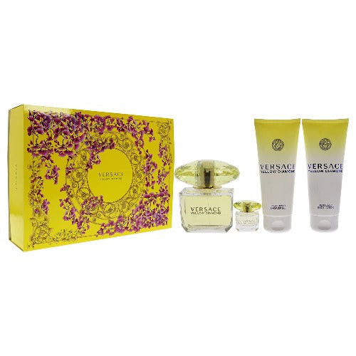 Versace Yellow Diamond 4 Piece Gift Set 4 Piece Gift Set With 3.0 Oz EDT