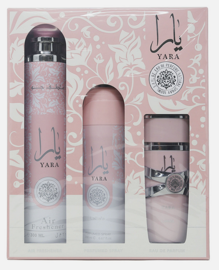 Lattafa Yara 3 Piece Gift Set 3 Piece Gift Set With 3.4 Oz EDP