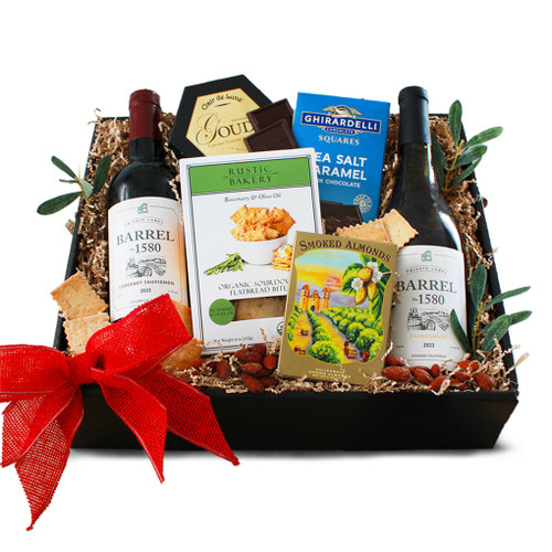 Dual Wine and Gourmet Delights Gift Box