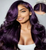 Purple Colored, Body Wave Lace Closure Water Wave Wigs