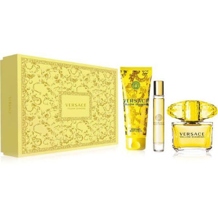 Versace Yellow Diamond 3 Piece Gift Set 3 Piece Gift Set With 3.0 Oz EDT Spray