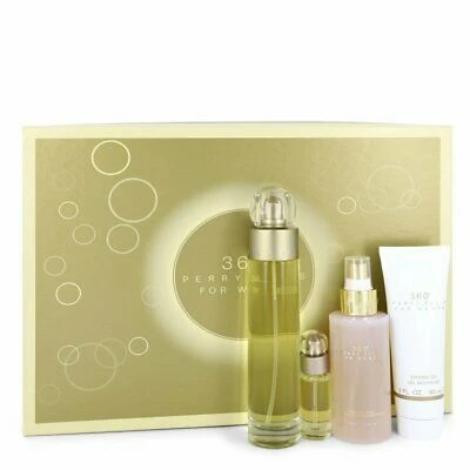 Perry Ellis 360 4 Piece Gift Set 4 Piece Gift Set With 3.4 Oz EDT