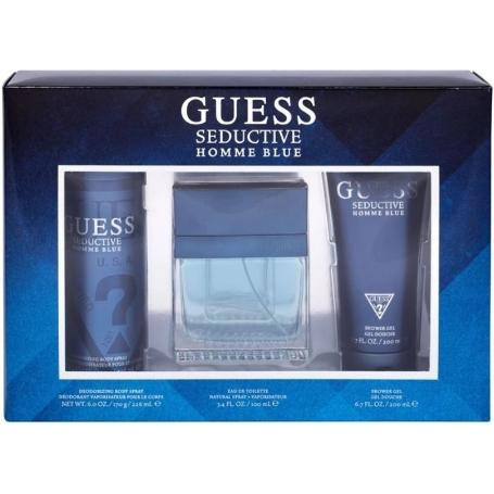 Guess Seductive Homme Blue 3 Piece Gift Set 3 Piece Gift Set With 3.4 Oz EDT