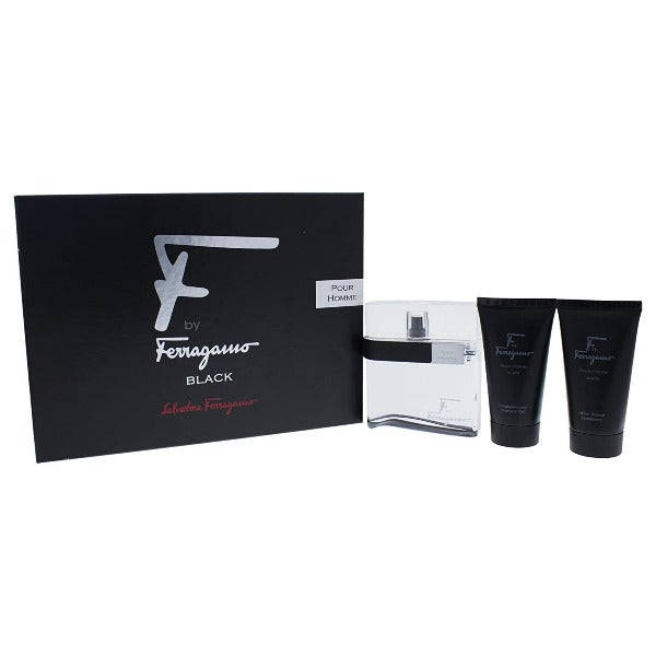 F By Ferragamo Pour Homme Black 3 Piece Gift Set 3 Piece Gift Set With 3.4 Oz EDT