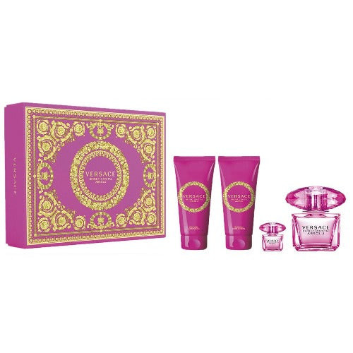 Versace Bright Crystal Absolu 4 Piece Gift Set 4 Piece Gift Set With 3.0 Oz EDP
