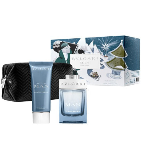 Bvlgari Man Glacial Essence 3 Piece Gift Set 3 Piece Gift Set With 3.4 Oz EDP