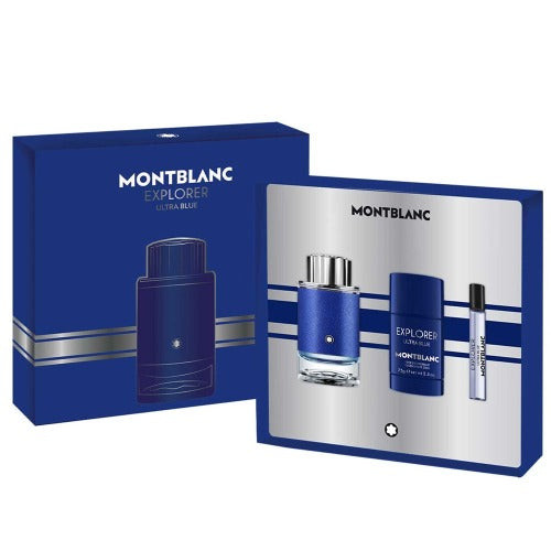 Mont Blanc Explorer Ultra Blue 3 Piece Gift Set 3 Piece Gift Set With 3.3 Oz EDP