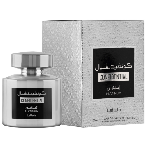 Lattafa Confidential Platinum Eau De Parfum 3.4 Oz