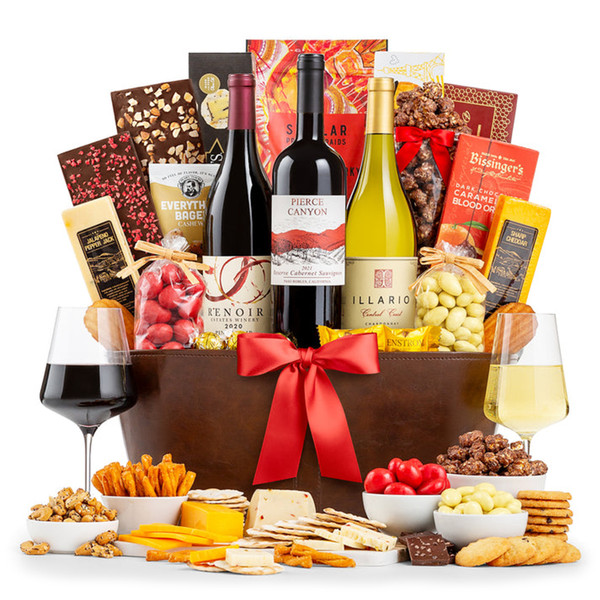 Exquisite Wine and Treats Gift Basket