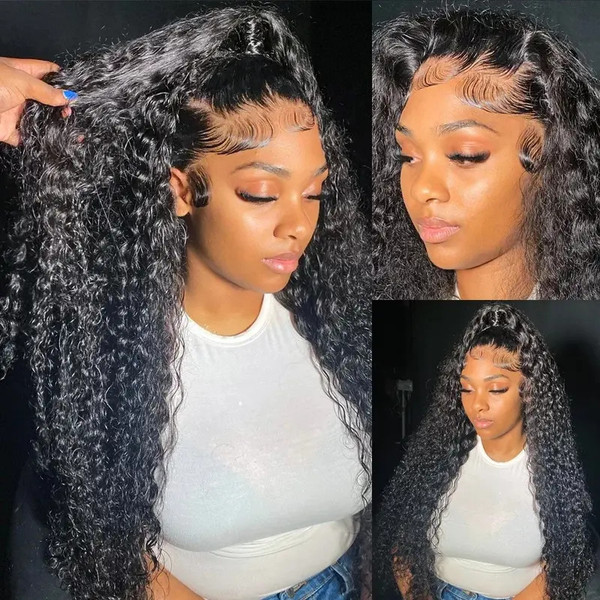 Bling Hair Natural Color Deep Wave Full Frontal Lace