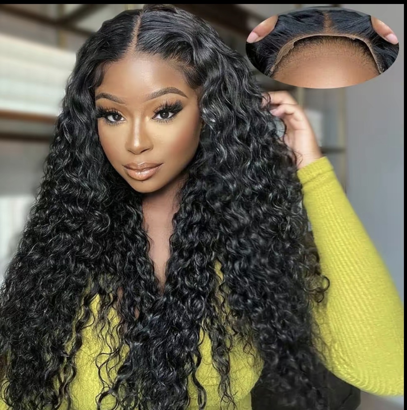 Water Wave Glueless Transparent Lace Front Wigs