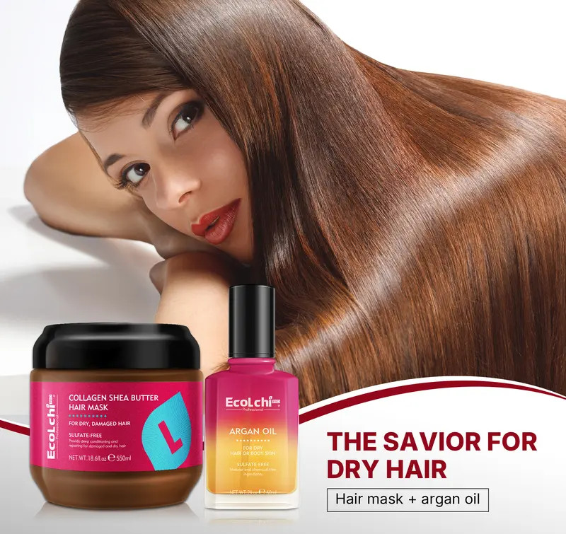 ECOLCHIPRO Collagen Shea Butter Hair Mask Argan Oil