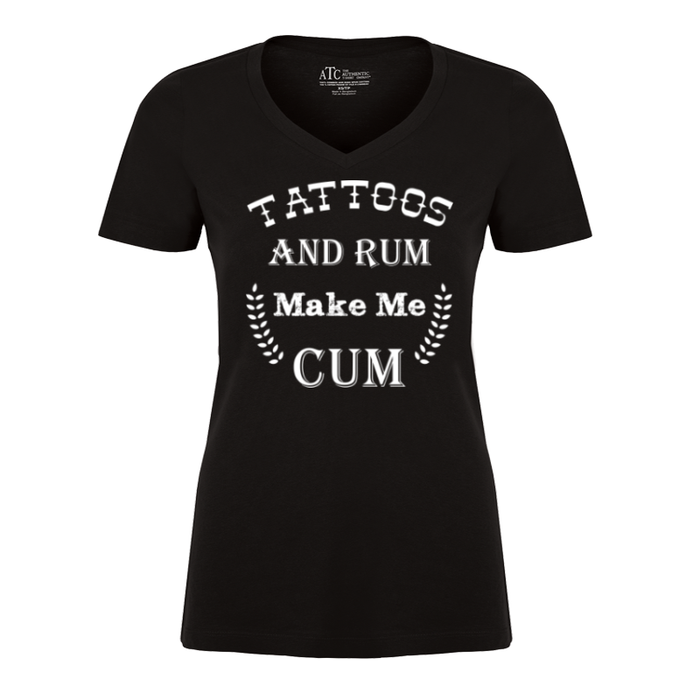 Women's Tattoos And Rum Make Me Cum - Tshirt