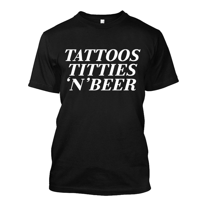 Men's Tattoos Titties & Beer - Tshirt