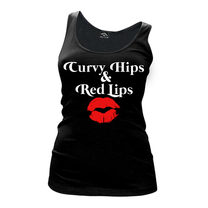 Women's Curvy Hips & Red Lips - Tank Top