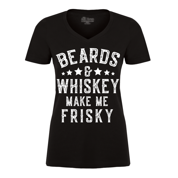 Women's Beards & Whiskey Make Me Frisky - Tshirt