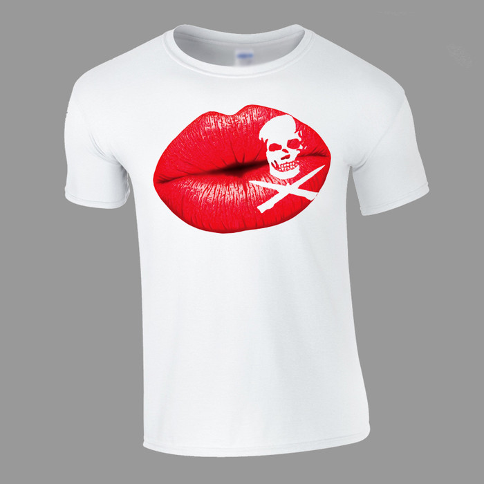Men's "Deadly Kiss Lips" - Tshirt White
