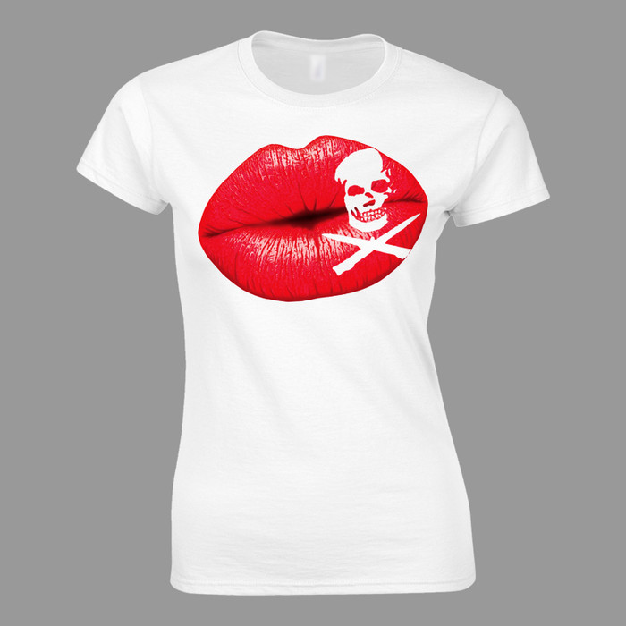 Women's "Deadly Kiss Lips" - Tshirt White