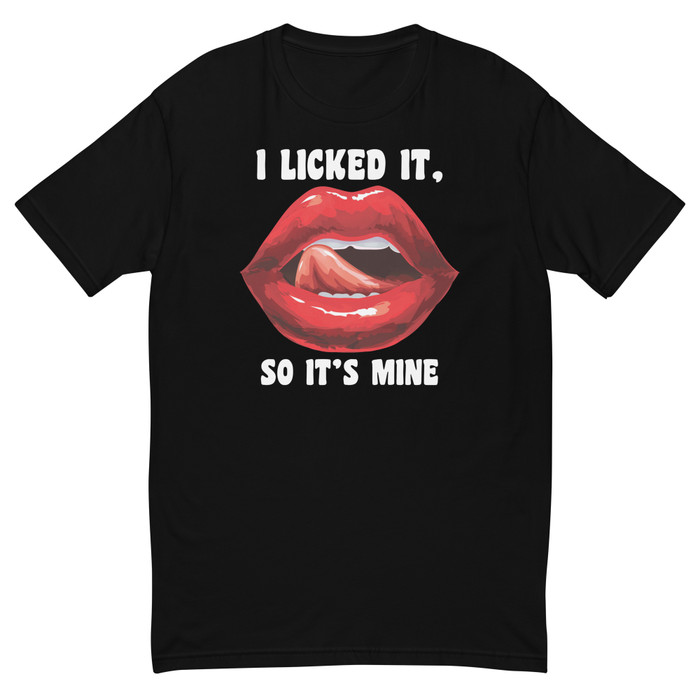 Men's I Licked It So It's Mine (Red Lips) - Black Shirt
