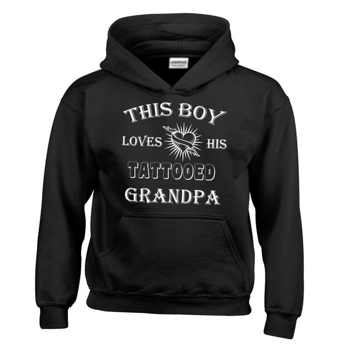 Kids This Boy Loves His Tattooed Grandpa - Hoodie