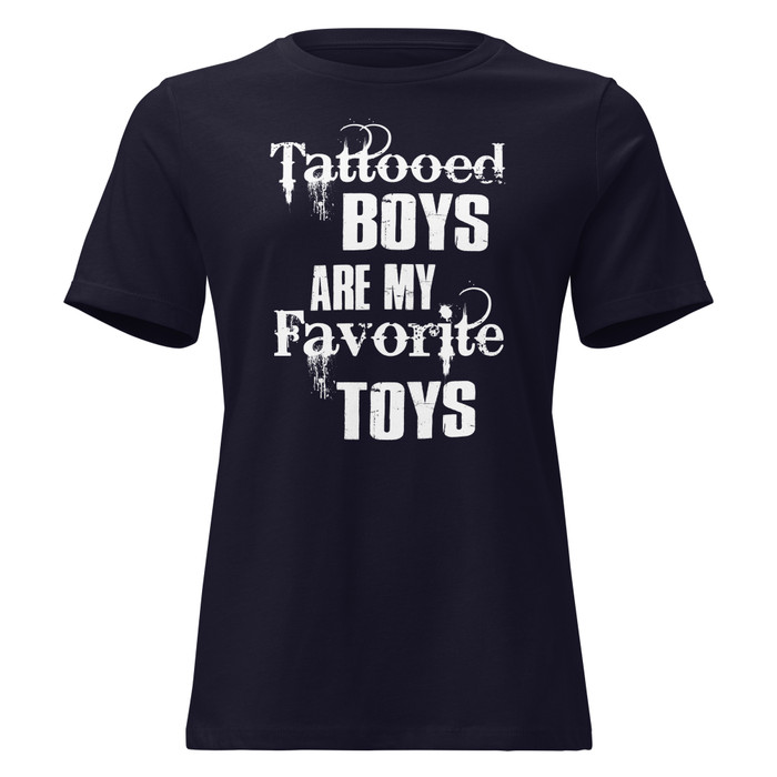 Women's Tattooed Boys Are My Favorite Toys - Shirt (White Print)