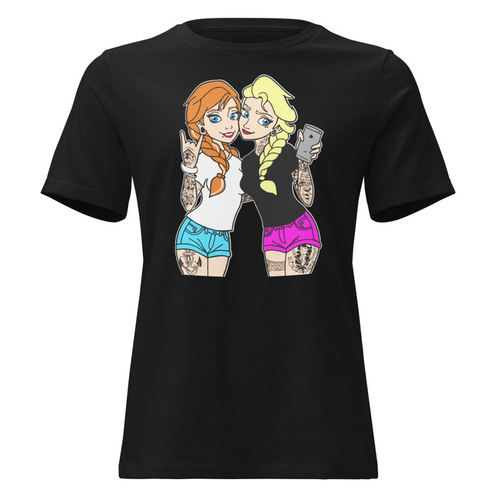 Women's Best Friends Selfie (Disney) - Black Shirt