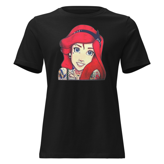 Women's Tattooed Ariel2 (Disney) - Black Shirt